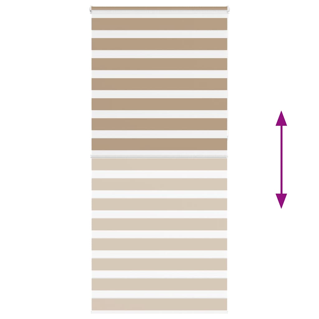 vidaXL Doppelrollo Sandbraun 95x230 cm Stoffbreite 90,9 cm Polyester