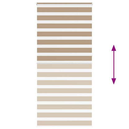 vidaXL Doppelrollo Sandbraun 95x230 cm Stoffbreite 90,9 cm Polyester