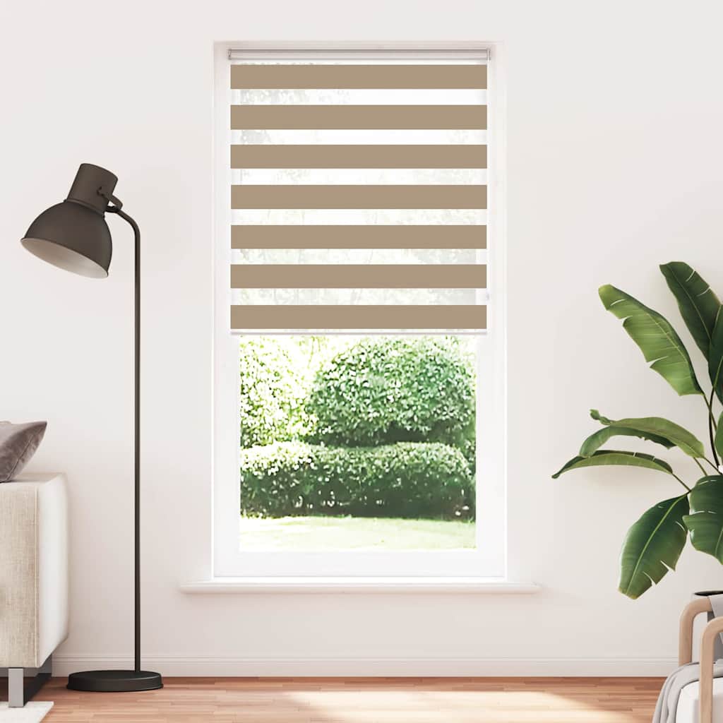 vidaXL Doppelrollo Sandbraun 105x230 cm Stoffbreite 100,9 cm Polyester