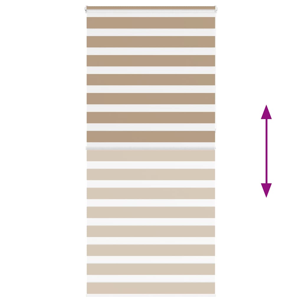 vidaXL Doppelrollo Sandbraun 105x230 cm Stoffbreite 100,9 cm Polyester
