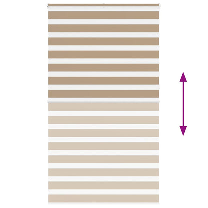 vidaXL Doppelrollo Sandbraun 120x230 cm Stoffbreite 115,9 cm Polyester