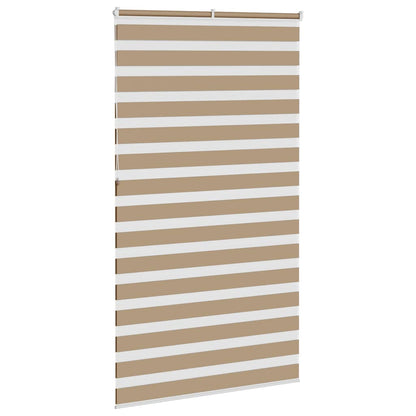 vidaXL Doppelrollo Sandbraun 125x230 cm Stoffbreite 120,9 cm Polyester