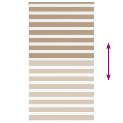 vidaXL Doppelrollo Sandbraun 125x230 cm Stoffbreite 120,9 cm Polyester
