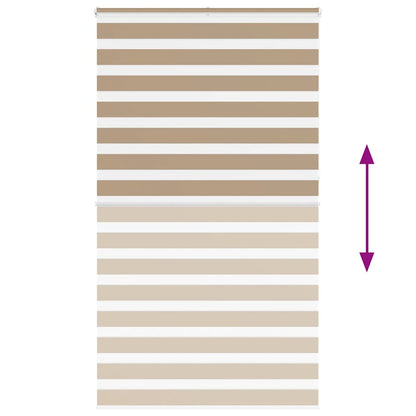 vidaXL Doppelrollo Sandbraun 135x230 cm Stoffbreite 130,9 cm Polyester