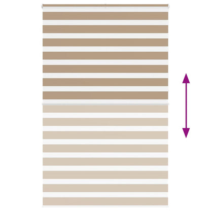 vidaXL Double store enrouleur marron sable 140x230 cm largeur de tissu 135,9 cm polyester