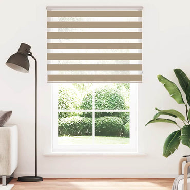 vidaXL Doppelrollo Sandbraun 145x230 cm Stoffbreite 140,9 cm Polyester