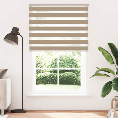 vidaXL Doppelrollo Sandbraun 150x230 cm Stoffbreite 145,9 cm Polyester