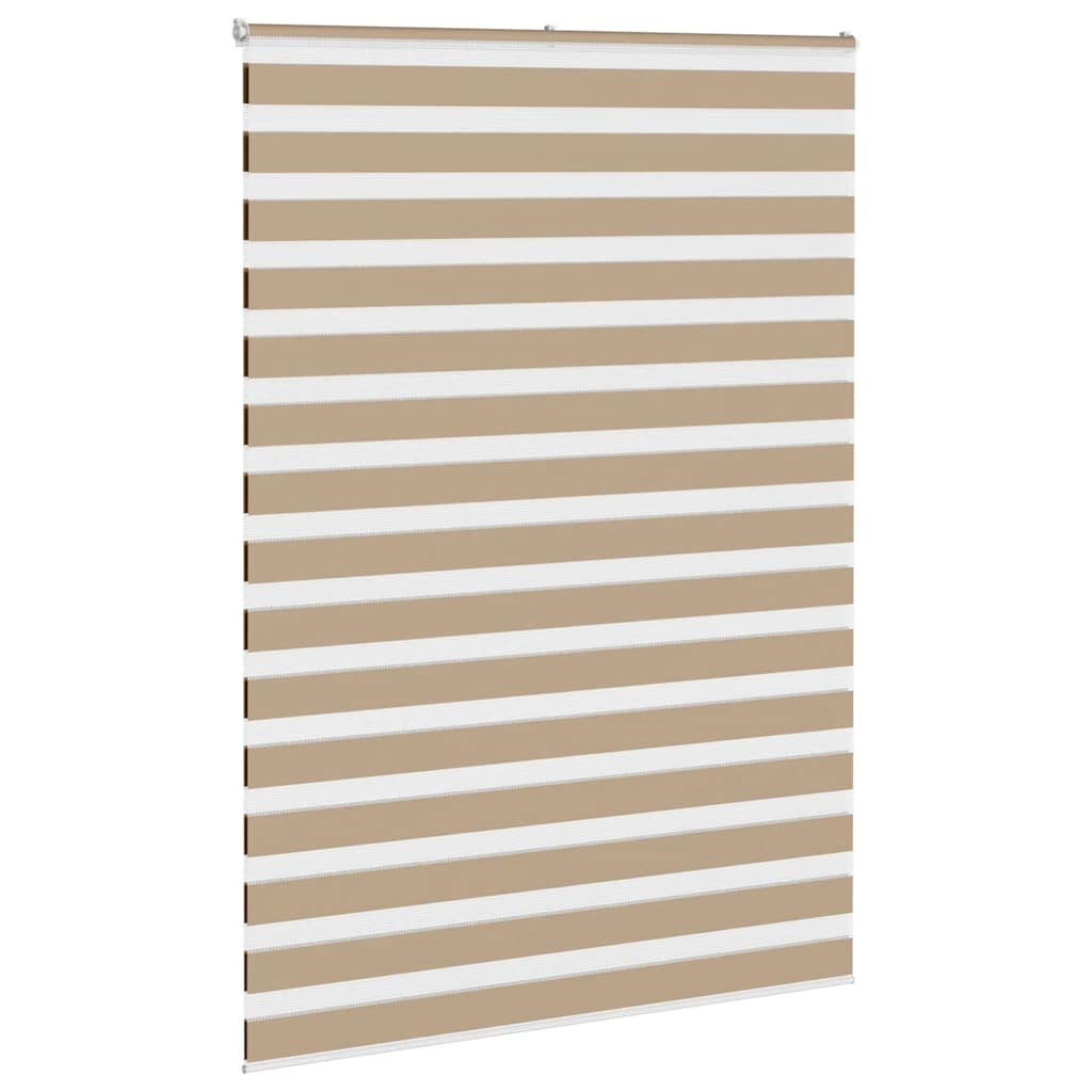 vidaXL Doppelrollo Sandbraun 155x230 cm Stoffbreite 150,9 cm Polyester
