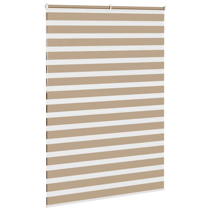 vidaXL Doppelrollo Sandbraun 155x230 cm Stoffbreite 150,9 cm Polyester