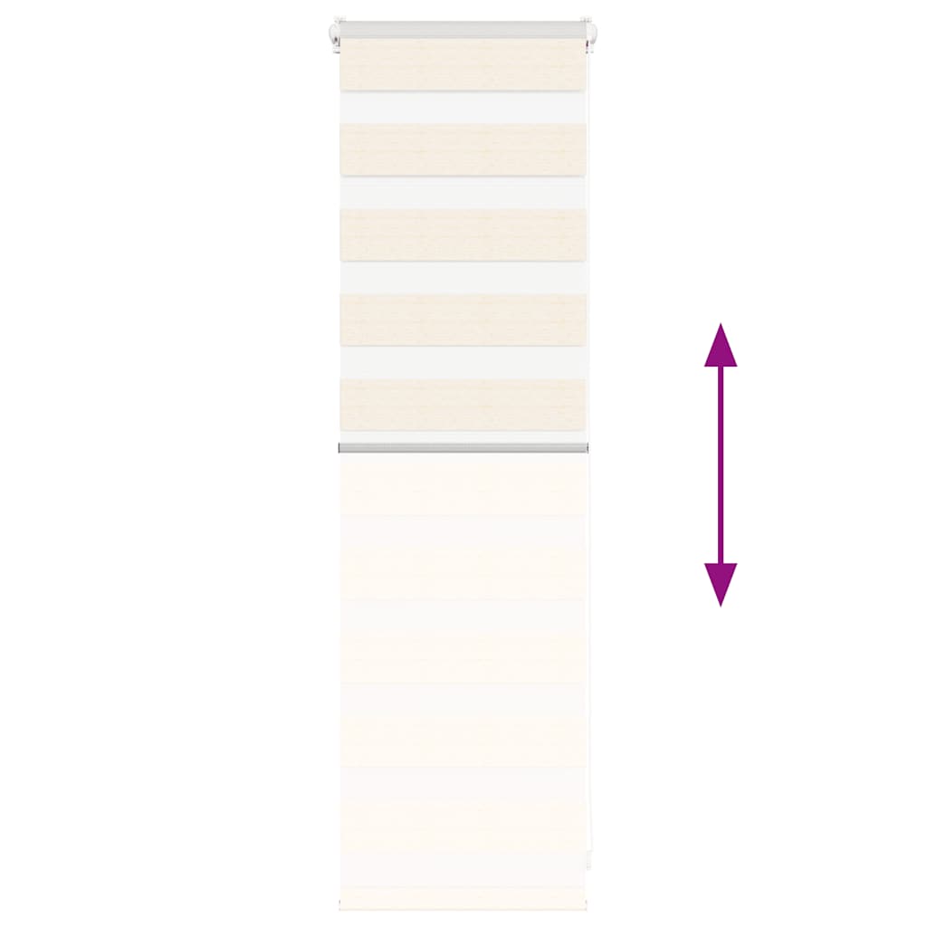 vidaXL Doppelrollo Marmorbeige 45x100 cm Stoffbreite 40,9 cm Polyester