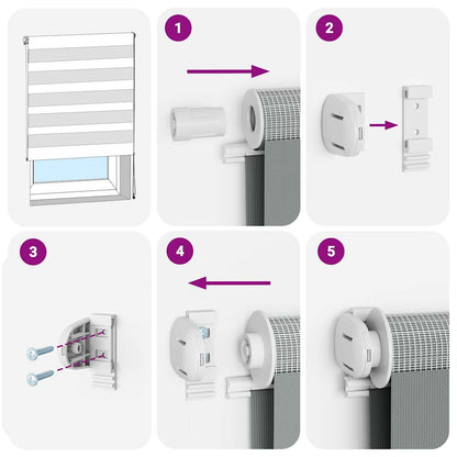 vidaXL Doppelrollo Marmorbeige 50x100 cm Stoffbreite 45,9 cm Polyester