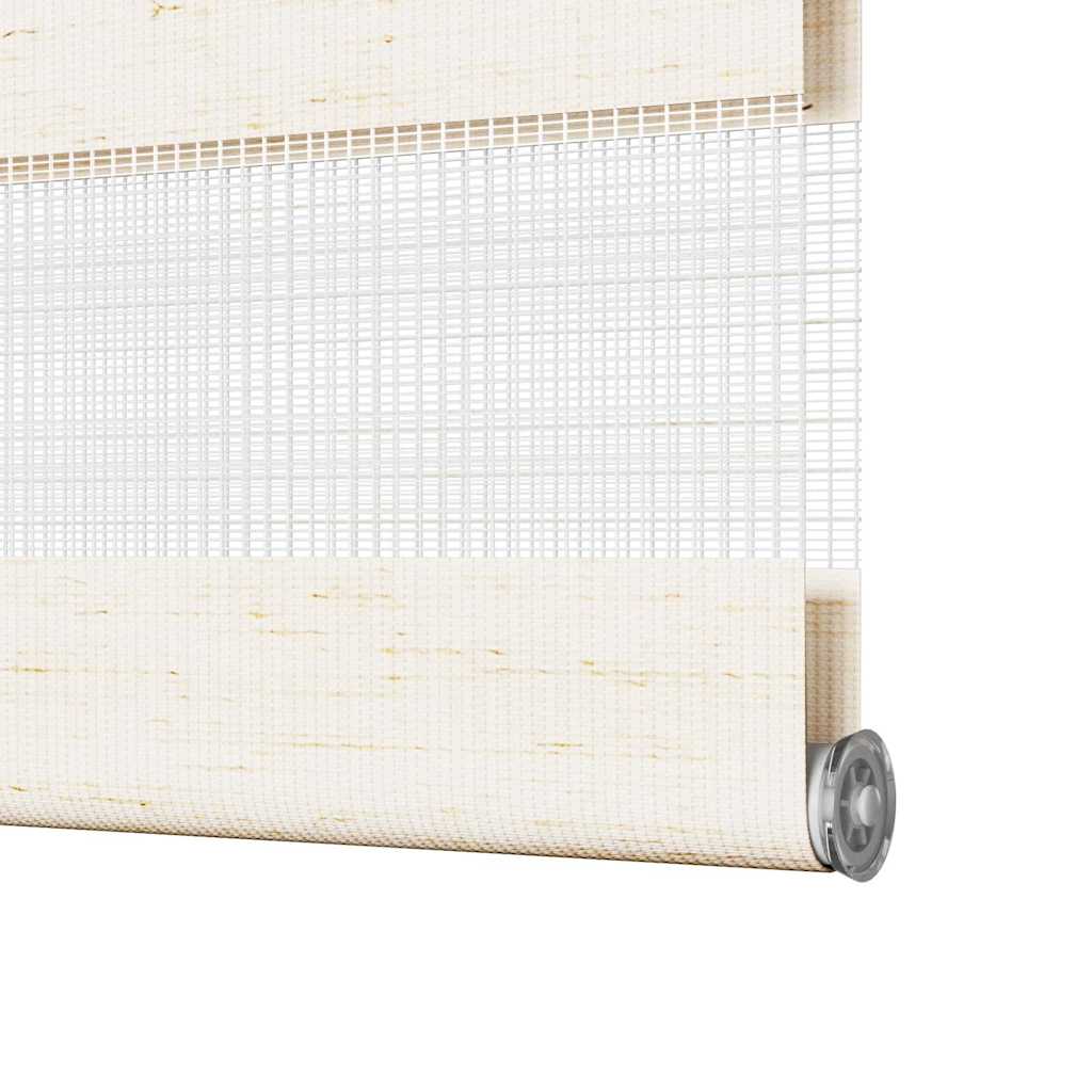 vidaXL Doppelrollo Marmorbeige 60x100 cm Stoffbreite 55,9 cm Polyester