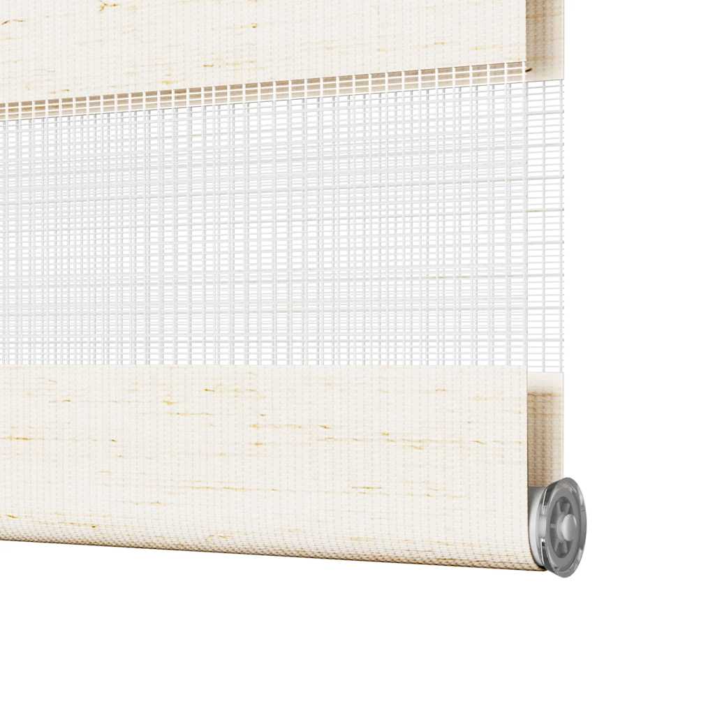 vidaXL Doppelrollo Marmorbeige 140x100cm Stoffbreite 135,9 cm Polyester