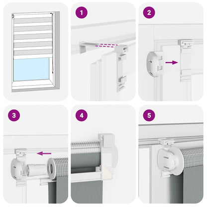 Doppelrollo Marmorbeige 50x150 cm Stoffbreite 45,9 cm Polyester