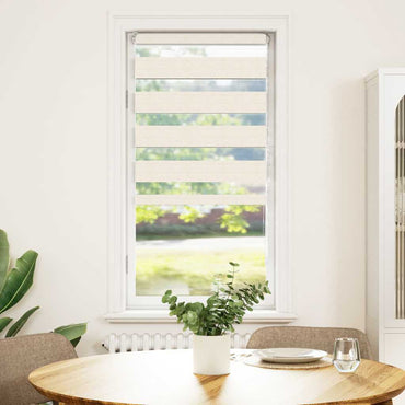 vidaXL Doppelrollo Marmorbeige 60x150 cm Stoffbreite 55,9 cm Polyester