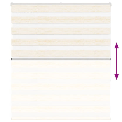 vidaXL Doppelrollo Marmorbeige 125x150cm Stoffbreite 120,9 cm Polyester
