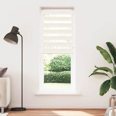 vidaXL Doppelrollo Marmorbeige 85x200 cm Stoffbreite 80,9 cm Polyester
