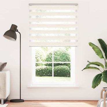 vidaXL Doppelrollo Marmorbeige 125x200cm Stoffbreite 120,9 cm Polyester