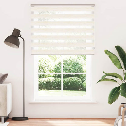 vidaXL Doppelrollo Marmorbeige 140x200cm Stoffbreite 135,9 cm Polyester