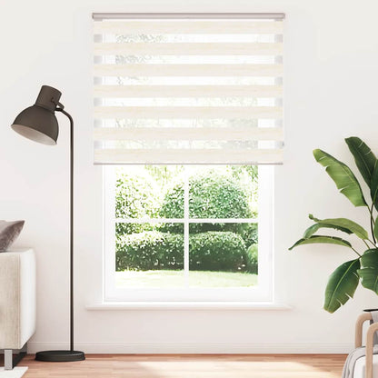 vidaXL Doppelrollo Marmorbeige 145x200cm Stoffbreite 140,9 cm Polyester