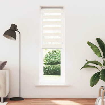 vidaXL Doppelrollo Marmorbeige 60x230 cm Stoffbreite 55,9 cm Polyester