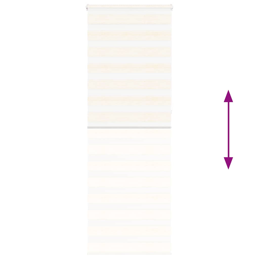 vidaXL Doppelrollo Marmorbeige 80x230 cm Stoffbreite 75,9 cm Polyester