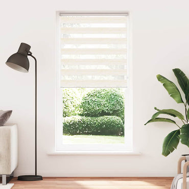 vidaXL Doppelrollo Marmorbeige 95x230 cm Stoffbreite 90,9 cm Polyester