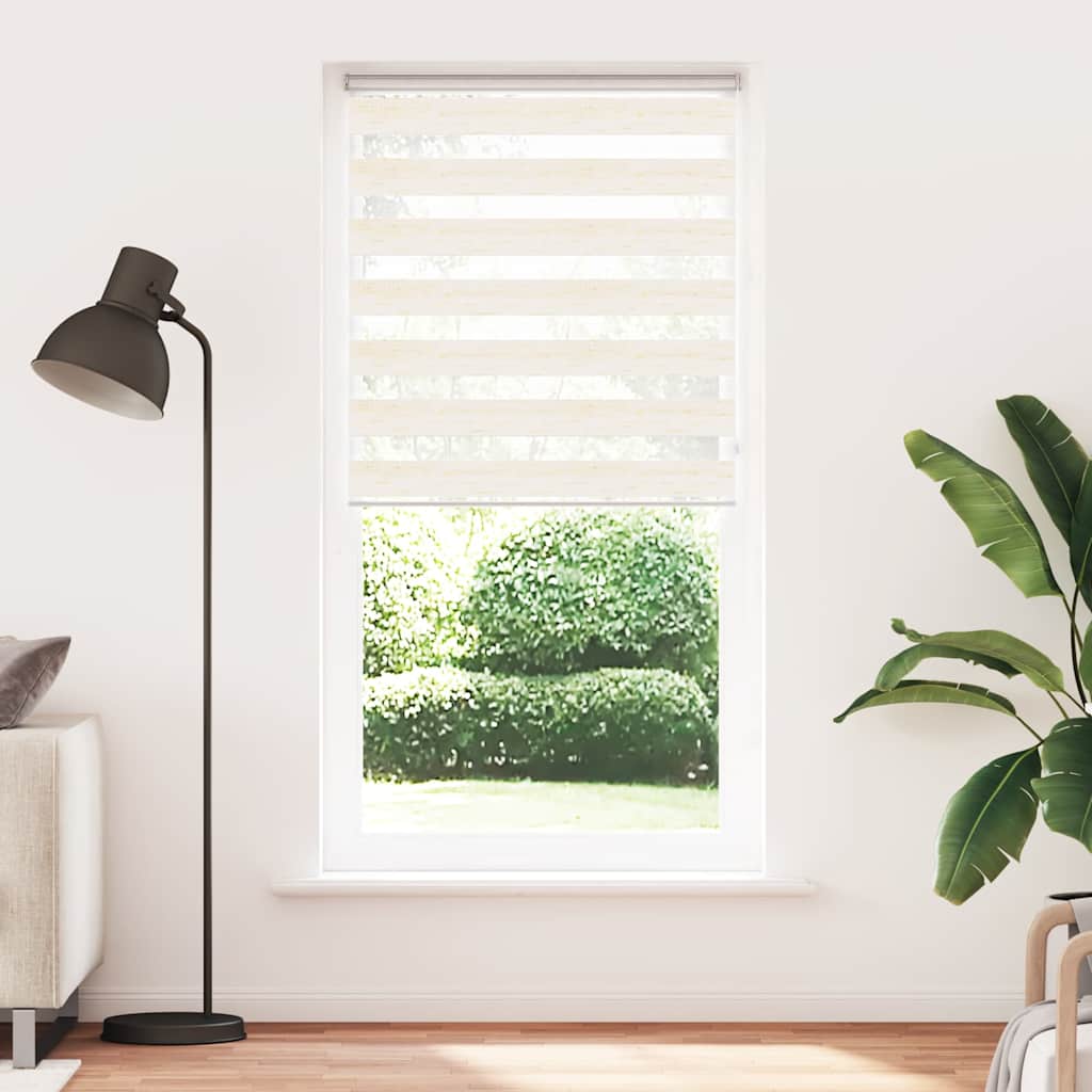 vidaXL Doppelrollo Marmorbeige 100x230 cm Stoffbreite 95,9 cm Polyester