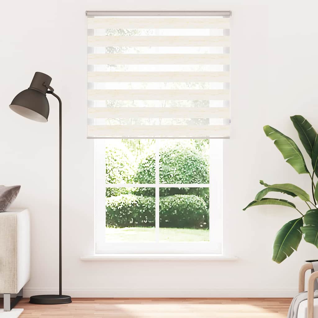 vidaXL Doppelrollo Marmorbeige 125x230cm Stoffbreite 120,9 cm Polyester