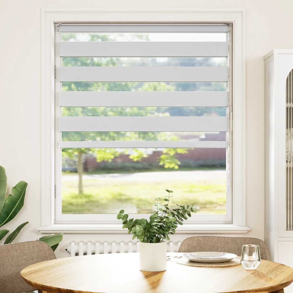 vidaXL Doppelrollo Weiß 110x100 cm Stoffbreite 105,9 cm Polyester