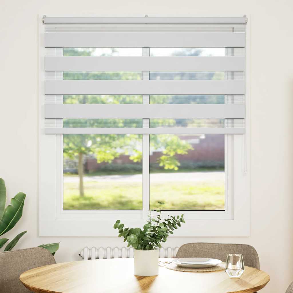vidaXL Doppelrollo Weiß 130x100 cm Stoffbreite 125,9 cm Polyester