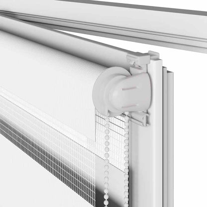 Doppelrollo Weiß 40x200 cm Stoffbreite 35,9 cm Polyester