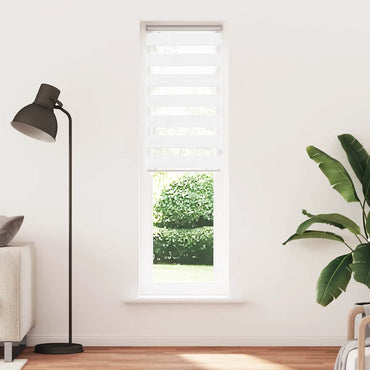 vidaXL Doppelrollo Weiß 65x200 cm Stoffbreite 60,9 cm Polyester