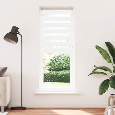 vidaXL Doppelrollo Weiß 85x200 cm Stoffbreite 80,9 cm Polyester