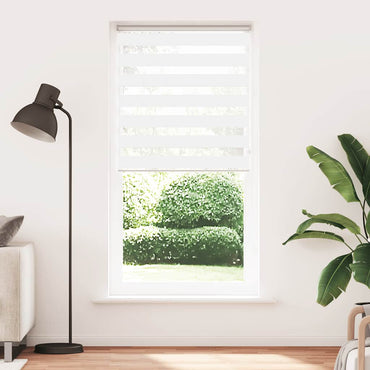 vidaXL Doppelrollo Weiß 115x200 cm Stoffbreite 110,9 cm Polyester