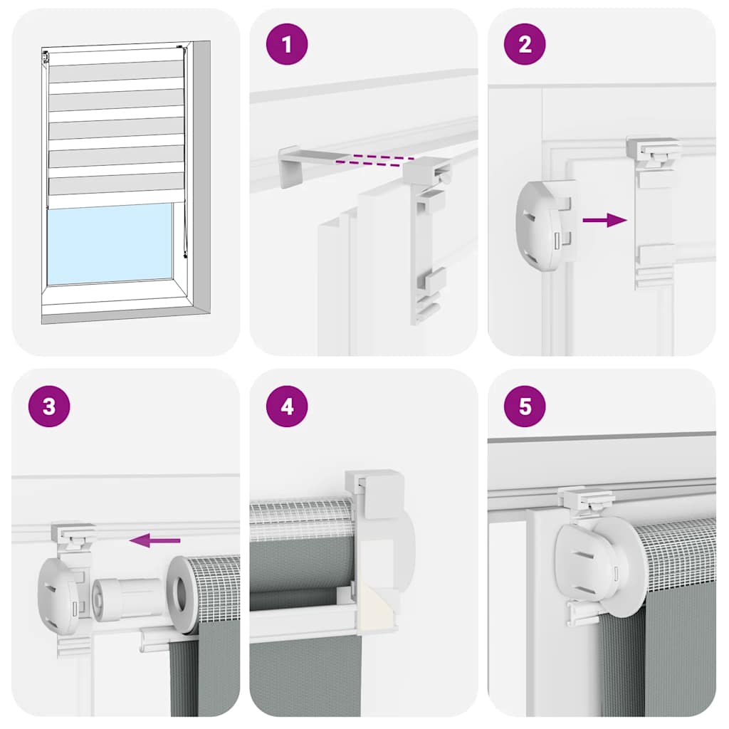 vidaXL Doppelrollo Weiß 120x200 cm Stoffbreite 115,9 cm Polyester
