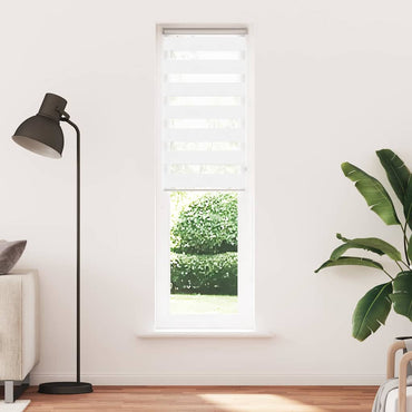 vidaXL Doppelrollo Weiß 65x230 cm Stoffbreite 60,9 cm Polyester