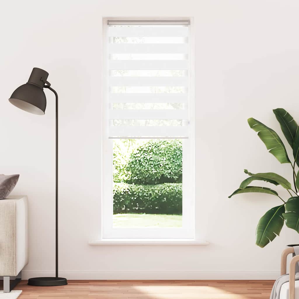 vidaXL Doppelrollo Weiß 70x230 cm Stoffbreite 65,9 cm Polyester