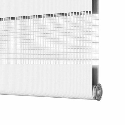 vidaXL Doppelrollo Weiß 130x230 cm Stoffbreite 125,9 cm Polyester