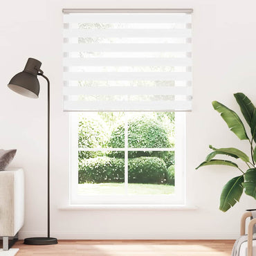 vidaXL Doppelrollo Weiß 145x230 cm Stoffbreite 140,9 cm Polyester