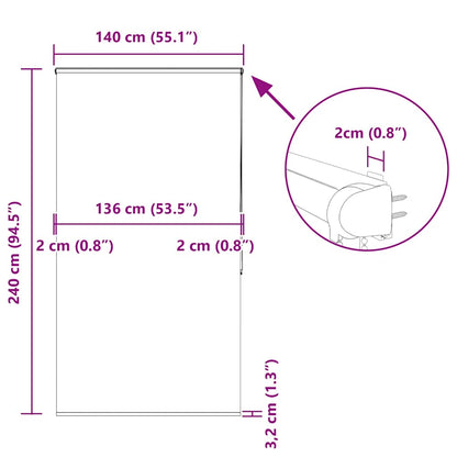 vidaXL Duschrollo mit Kassette 140x240 cm Stoffbreite 136 cm