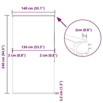 vidaXL Duschrollo mit Kassette 140x240 cm Stoffbreite 136 cm