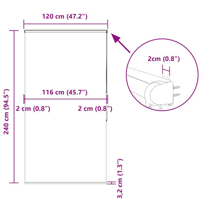 vidaXL Duschrollo mit Kassette 120x240 cm Stoffbreite 116 cm