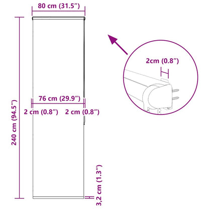 vidaXL Duschrollo mit Kassette 80x240 cm Stoffbreite 76 cm