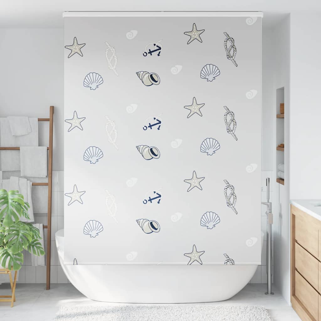 vidaXL Rideau de douche à enrouleur avec cassette 150x240 cm largeur du tissu 146 cm