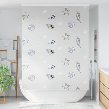 vidaXL Rideau de douche à enrouleur avec cassette 150x240 cm largeur du tissu 146 cm
