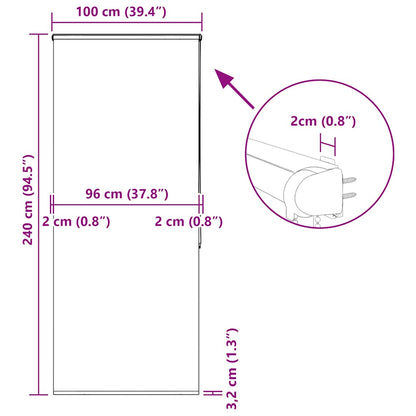 vidaXL Store de douche à cassette 100x240 cm Largeur du tissu 96 cm