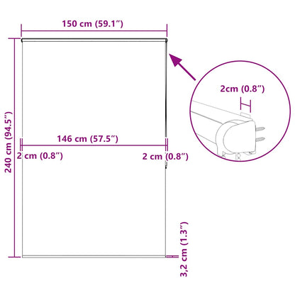 vidaXL Duschrollo mit Kassette 150x240 cm Stoffbreite 146 cm
