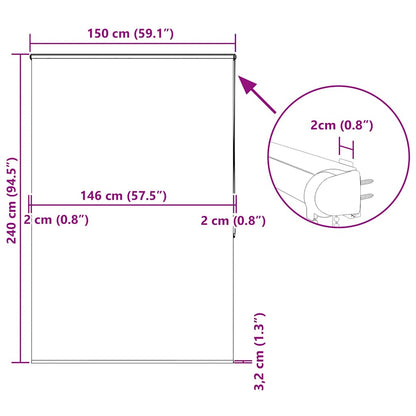 vidaXL Duschrollo mit Kassette 150x240 cm Stoffbreite 146 cm