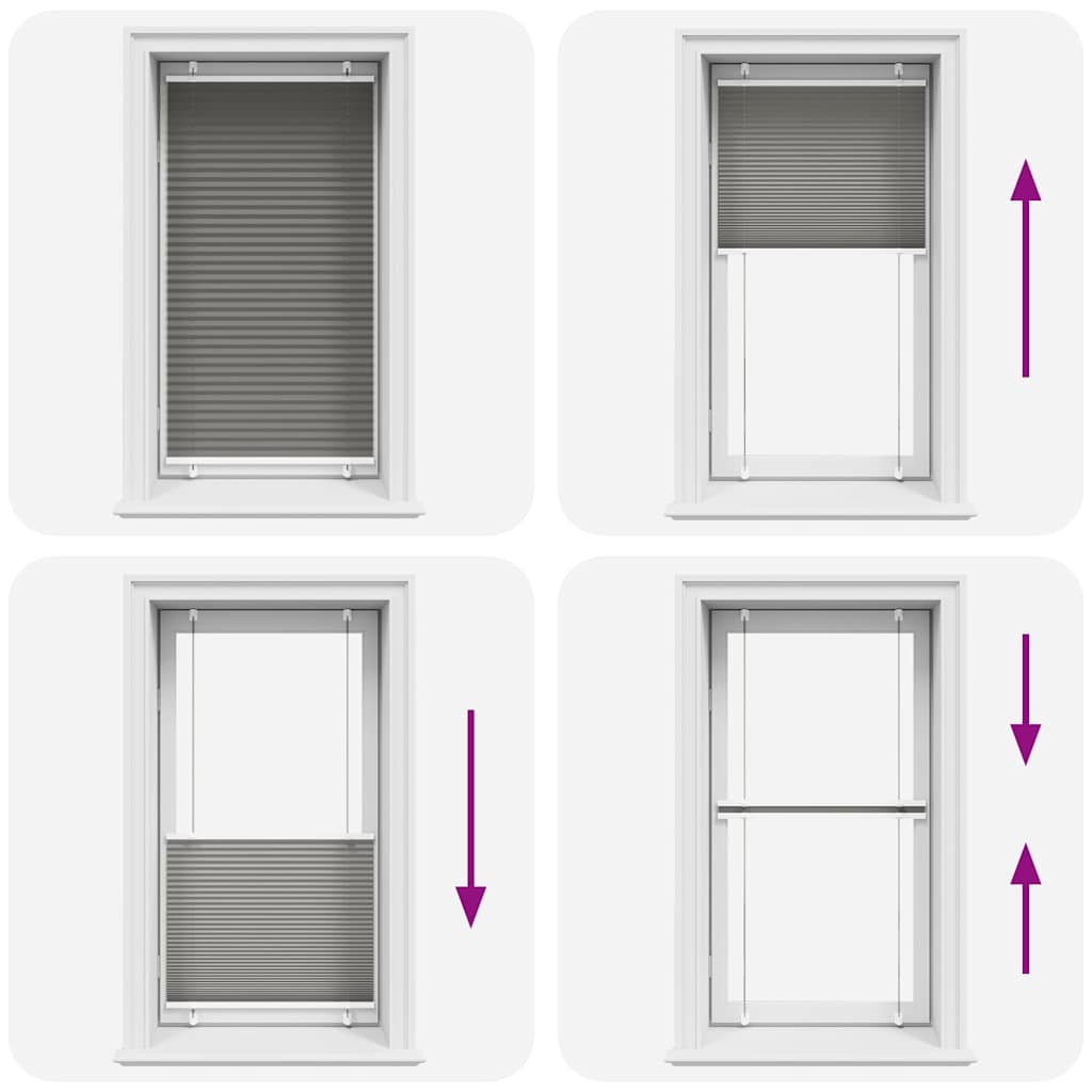 Plissee Anthrazit 75x100 cm Stoffbreite 74,4 cm Polyester